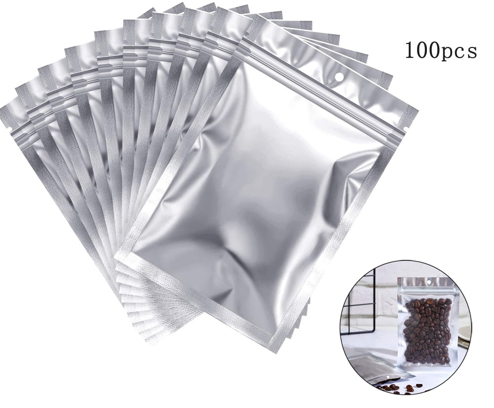 Foil Pouch Flat Ziplock Storage Bag, Resealable Smell Proof Heat Seal Lock Heat Packaging Pouch