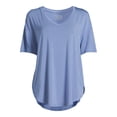 thumbnail image 5 of Time and Tru Women's Short Sleeve V-Neck Tunic T-Shirt, 5 of 5