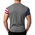 thumbnail image 4 of GrmtClth Gift for Father Summer Dad Papa Print American Flag Tops Classic Fourth Of July Patriotic Shirts Quick Dry Comfortable Short Sleeved Independence Day T-Shirt Dark Gray 3XL, 4 of 4