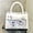 White (free tie plate crossbody strap), variant on Sweet Japanese Style PU Ruffle Knot Ita Tote Bag for Women, Bow Decor, Clear Display Window, Small Capacity, Handheld Crossbody Bag with Grid Pin Board & Adjustable Strap (10.6"x7.1"x3.9", 1.21lb)