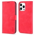 thumbnail image 7 of Premium Wallet Case for iPhone 14 Pro, Luxury PU Leather Flip Folio Cover with Card Slots Holder + Kickstand + Magnetic Clasp Glossy Case Soft Silicone Shockproof Protection Case, Red, 7 of 7