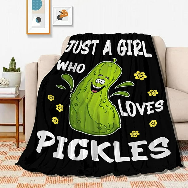 Just Girl Loves Pickles Blanket Soft Blankets and Throws Flannel Cozy
