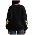 thumbnail image 6 of larppty Womens Oversized Christmas Sweaters Crewneck Reindeer Graphic Knit Long Sleeve Santa Xmas Pullover Sweater (Black, S), 6 of 8