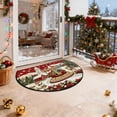 thumbnail image 2 of Christmas Door Mat, Holiday Welcome Rug, Soft Washable Festive Half Round Carpet, For Household Winter Decoration and Holiday House Decor, 2 of 5