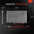 thumbnail image 2 of A-Premium Engine Coolant Radiator with Transmission Oil Cooler Compatible with Mitsubishi Lancer 2002-2007 L4 2.0L, Automatic Trans. Replace# MR968857, MR968858, 2 of 8