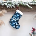 thumbnail image 6 of Daiia Ice Blue Heart Print Christmas Stocking，18"Large Knitted Xmas Stocking for Kids, Family Stocking for Fireplace Christmas Holiday Party Decoration, 6 of 7
