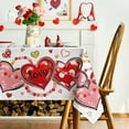 thumbnail image 2 of Valentine''s Day Tablecloth 60×104 Inch Rectangular, Love Hearts Red Washable Table Cover for Party Picnic Dinner Decor, 2 of 6