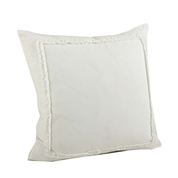Mathilde Ruffled Design Throw Pillow (Ivory)