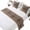 Brown Black, variant on Navy Blue Coastal Bed Runner for Cal King Size Bed, Summer Beach Ocean Coral Starfish 3 Pcs Bedding Runner Set - 1 Scarf(102"x20") and 2 Pillowcases(18"x18"), Bed Throws for Foot of Bed for Hotel