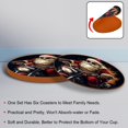 thumbnail image 4 of Santa Claus 6PCS Round Microfiber Leather Bar Coasters, 11x11 cm/4.3x4.3 in, Drink Coasters for Home and Kitchen, Furniture from Water Marks and Scratches, 4 of 6