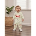 thumbnail image 4 of BemeyourBBs Newborn Baby Boys Valentines Day Outfits Long Sleeve Lover Boy Letters Embroidery Romper with Pants 2Pcs Spring Clothing Set, 4 of 9