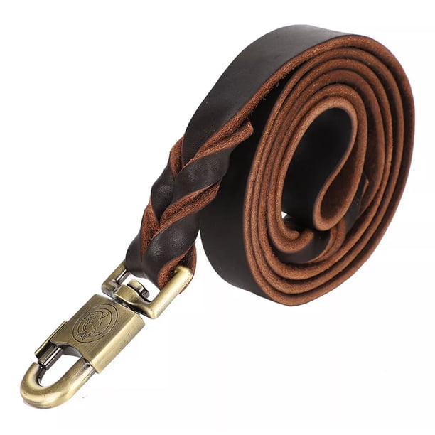 1 Collar Y Correa De Cuero Suave Para Perros En Cadena Trenz