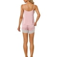 thumbnail image 3 of INSPIRE CHIC Women's Sleepwear Lace Trim Satin Lingerie Silk Cami with Shorts Pajama Set S Pink, 3 of 5