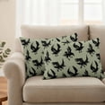 thumbnail image 2 of Halloween Outdoor Waterproof Pillow Covers, Sage Green Vintage Crow Horror Black Birds Decorative Rectangle Throw Pillowcase Sofa Cushion Sham for Patio/Couch/Chair, 20"x12" 2 Pack, 2 of 8