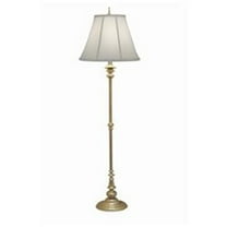 Stiffel FL-1320-N4555-MS 67 in. Milano Silver Floor Lamp with Oyster Silksheen Shade