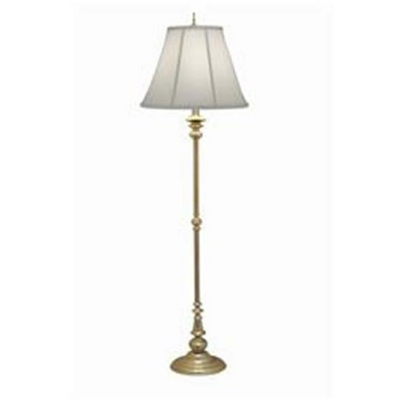 Stiffel FL-1320-N4555-MS 67 in. Milano Silver Floor Lamp with Oyster Silksheen Shade