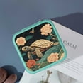thumbnail image 4 of Autua Turtle Flowers Bird Jewelry Box for Necklace, Ring, Earring - Compact Travel Case for Friendship Day & Anniversaries - 6 Slots, 3 Necklace Hooks, Zipper Closure - Gift Idea Green, 4 of 5