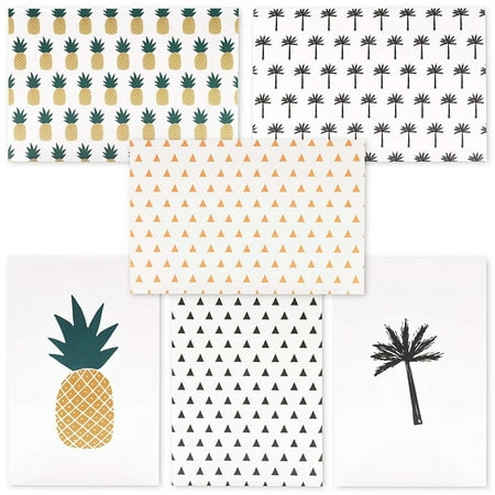 48-Count All Occasions Card Assortment Box Set, Tropical Hawaiian Pineapple & Palm Tree Designs for Birthday Thank You (Best Month To Visit Hawaii)