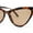 Tortoise - Brown, variant on Classy Womens Cat Eye Plastic High Temple Horn Rim Fashion Sunglasses All Black