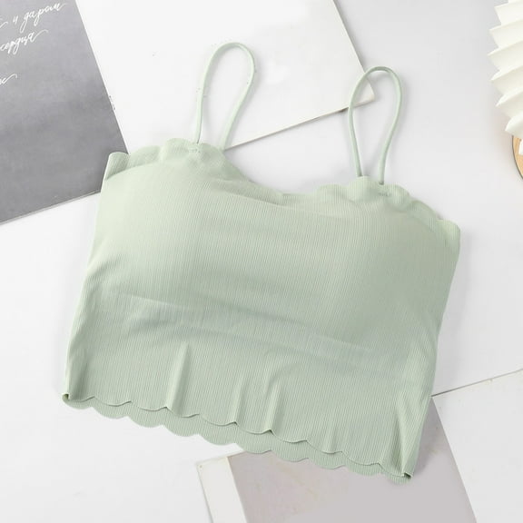 Beautiful Back Wavy Ice Silk Seamless Tube Top Underwear Women's Thin Exposure Sling Vest Wrapped In Chest. Lace Half Camisole for Women Lingerie Top Lace Women Top Long Top Crop Camisole with Shelf