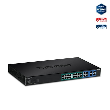 UPC: 0710931160093 | TRENDnet TPE-1620WS  20-Port Gigabit Web Smart PoE+ Switch