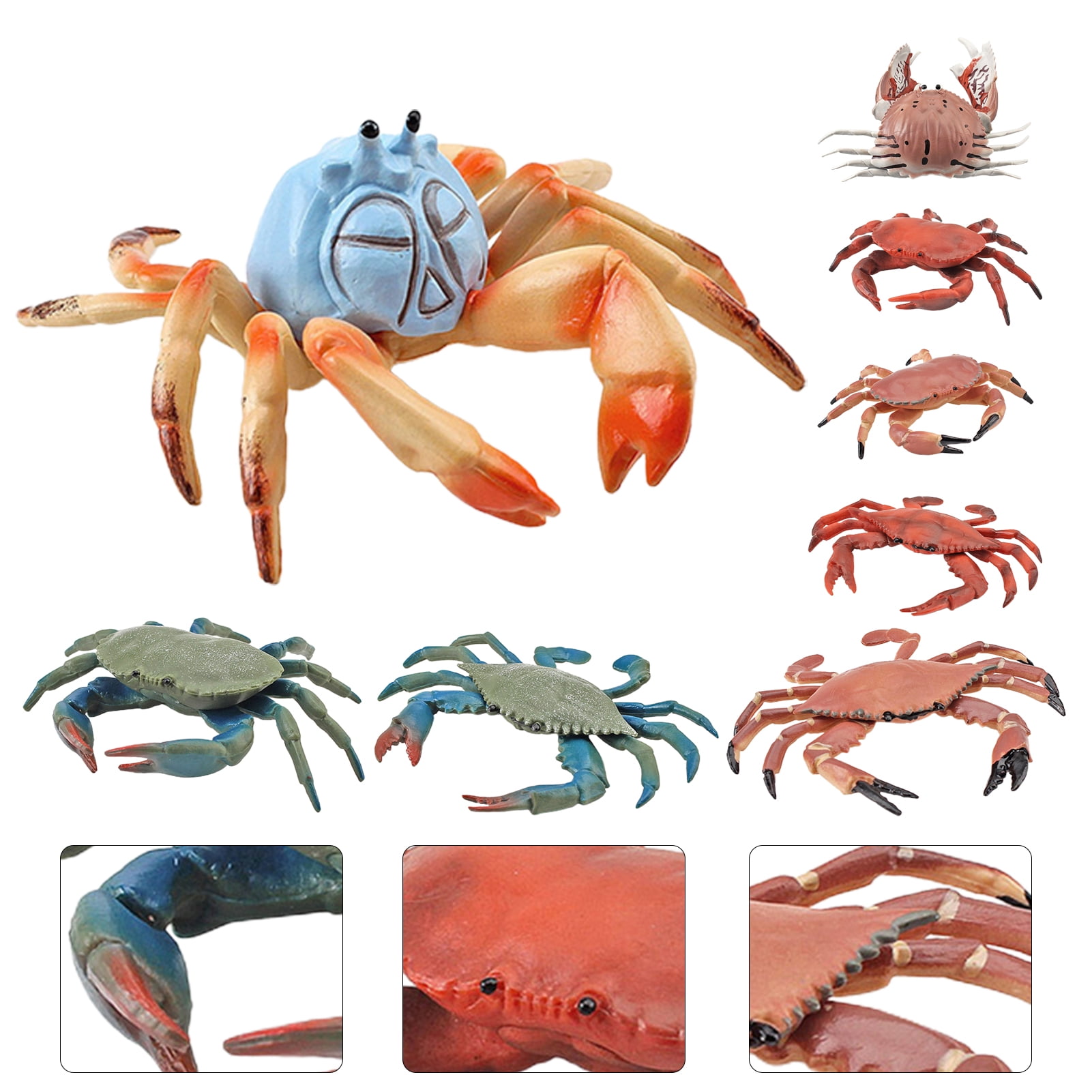 Two fake Plastic Crab  Nautical Luau Hawaiian ocean theme birthday props 