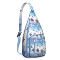 thumbnail image 1 of Sunset Turtle Sling Backpack - Tropical Ocean & Beach Print, Fashionable Crossbody Bag for Students & Office Workers, 1 of 4