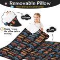 thumbnail image 3 of Monster Cartoon Truck Black Pattern Teens Toddler Nap Mat with Pillow, Sleeping Mat Bag for Preschool Daycare 60"x20", 3 of 6