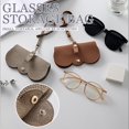 thumbnail image 1 of Pu Leather Eyeglasses Storage Bag Borderless Linear Glasses Protective CaseBlack, 1 of 3