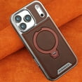 thumbnail image 2 of TECH CIRCLE Magnetic Case for iPhone Air, PU Leather Kickstand Back Cover, Flexible PC+TPU Protective Shell with Anti-Scratch, Anti-Fingerprint, Shock-Absorbent Magnetic Ring Holder,Darkbrown, 2 of 7