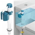 thumbnail image 3 of Outil de Toilette à Bouton-Poussoir Flotteur Réglable Entrée de Valve d'Eau Blanc Vert, 3 of 5