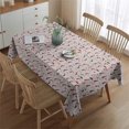 thumbnail image 2 of Light Pink Christmas Gnome Pattern Rectangle Tablecloth 60"x84",Waterproof Polyester Rectangle Table Cloth, Wipeable Spillproof Polyester Tablecloth for Dining, Camping, Indoor and Outdoor, 2 of 5