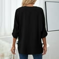 thumbnail image 5 of Clothing T Shirts for Women Women's Solid V Neck Long Sleeve Casual Fashion Chiffon Shirt Top Summer Tops for Women 2025 Womens Blouses, 5 of 5