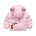 thumbnail image 4 of Spazoro Toddler Girls Puffer Jackets, Windproof Full-Zip Fleece Padded Bear Ear Hood Winter Coat for Kids Pink Size 6 T, 4 of 4