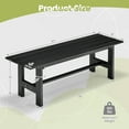 thumbnail image 6 of Costway 2PCS Outdoor HDPE Bench with Metal Frame 47'' x 14'' x 16'' for Yard Garden Black, 6 of 8