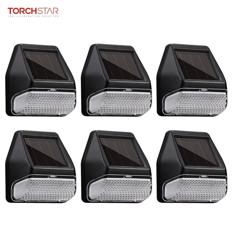 TorchStar Dusk-to-Dawn Solar Fence Lights, 6-Pack photo 1