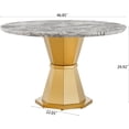 thumbnail image 2 of Modern Round Dining Table,Luxury Breakfast Table with Stainless Steel Base, 46.85Inch Marble Top Kitchen Table for Dining Room, Kitchen, 2 of 8