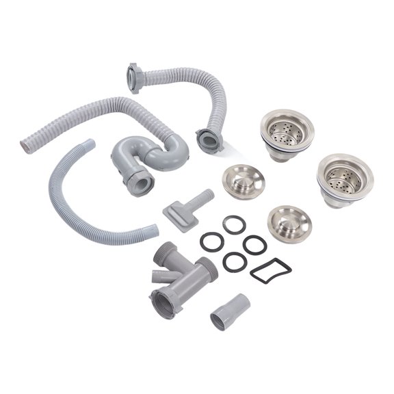 Sink Drain And Pipe Set, Kitchen Sink Drainer Pipe Anti Clogging Fast Drainage Speed Anti Crushing Double Drains For Dorm