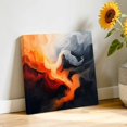 thumbnail image 3 of Canvas Wall Art, Burnt Orange Black Abstract Art Framed Canvas Prints for Living Room Bathroom, Modern Art White Gallery Wrapped Wall Decor for Home Office, Gifts, 12"x12" Ship Next Day, 3 of 9
