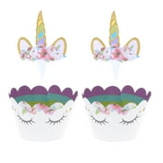 Nuolux Cupcakedecorations Rainbow Animal Party Wrappers Dessert Cups Candy Holders Muffin Cups Top Liners Wrappers Topper Picks