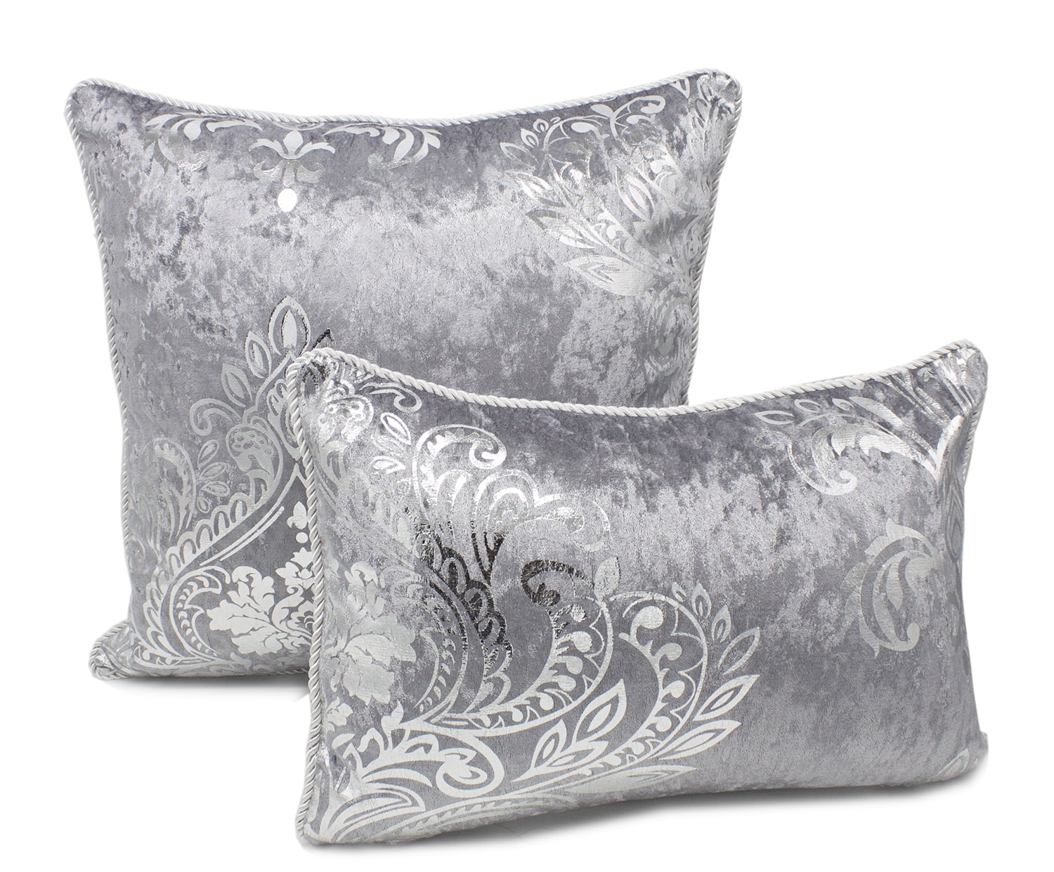Stunning Silk Velvet  Foil Floral Decorative  Throw Pillow  