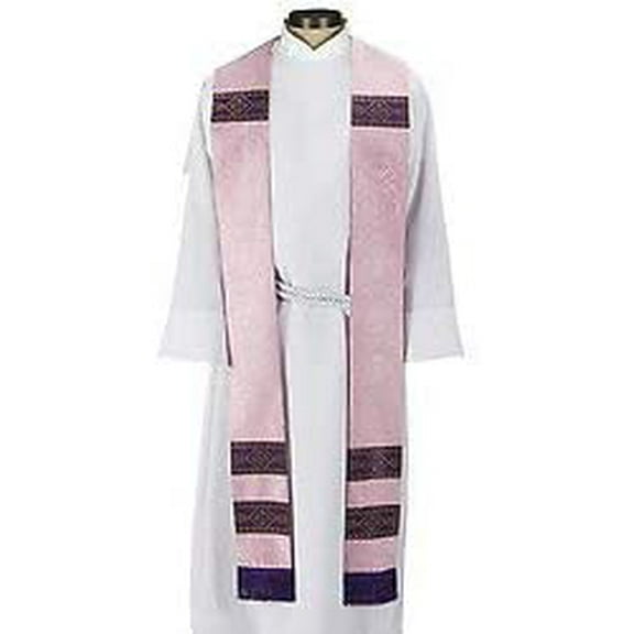 "Church Avignon Collection Overlay Stole (Rose) 5"" W x 110"" L with Fringe"