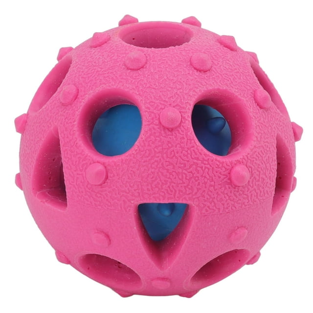 Puppy Food Dispensing Toy, Interactive Bite Resistant Dog Puzzle Ball For Training For Outdoor Rose Red X122 Dots Ball