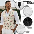 thumbnail image 6 of Yuyamidu Reindeer Men's V-Neck Business Vests with 3 Pockets Xmas Tree Formal Dress Vest for Suit Tuxedo Christmas Casual 4 Button Waistcoat Size 4XL, 6 of 7
