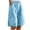Light Blue, variant on ZQUUVOU Women's Casual Shorts Summer Elastic Waist Buttons Casual Pockets Pants（Olive Green,S）