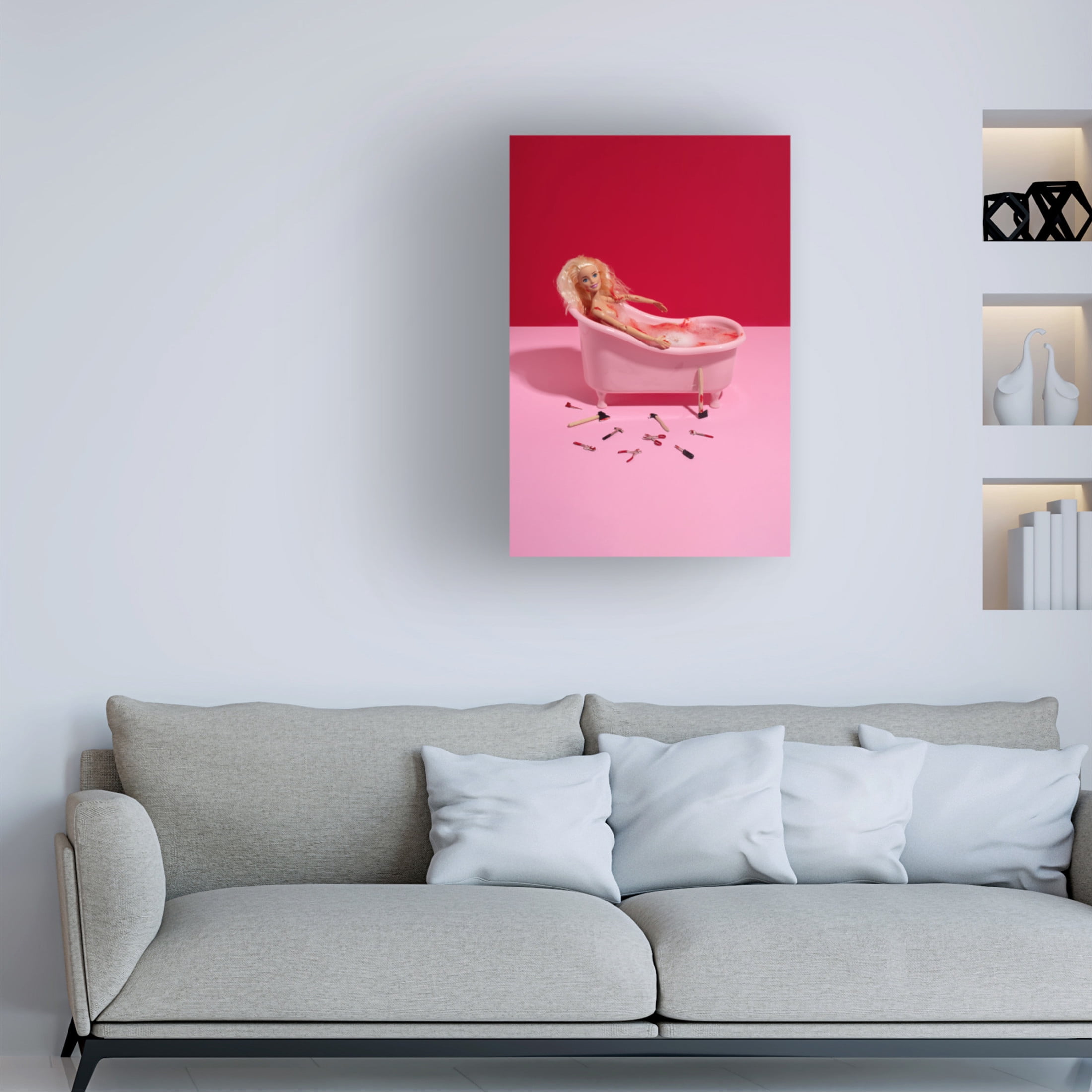 Canvas Wall Art - Julia Ramiro 'Afterparty.1' Wall Art for Living Room, Bedroom, or Office D?cor by Trademark Fine Art - 16 x 24 Inches