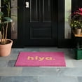thumbnail image 2 of TOWN & COUNTRY TERRA Hiya Painted Welcome Outdoor Door Mat, Natural Coir, Heavyweight, Non-Slip Entryway Mat, Purple, 24"x36", 2 of 6
