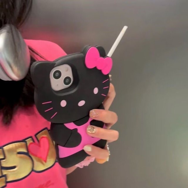 Sanrio-fundas de teléfono Estilo Hawaiano para iPhone, carcasa trasera bonita de Hello Kitty, color rosa, para modelos 14, 13, 12, 11 Pro Max, Mini, XR, XS MAX, 8, X, 7, SE, 2020 Fivean unisex