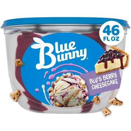 Blue Bunny Blu's Berry Cheesecake Blueberry Frozen Dessert, 46 fl oz Tub
