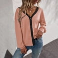 thumbnail image 6 of Durtebeua Solid V-neck Cardigan Long Sleeve Coat Pockets Outerwear Women'S Cardigans Lightweight, 6 of 6